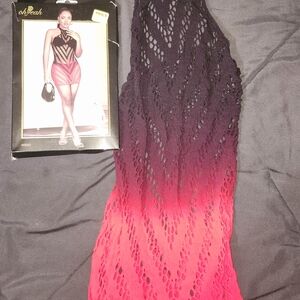 Black and Red Lace Lingerie Dress